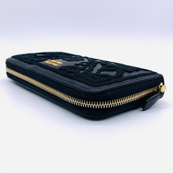 Prada Black Wallet Limited Soft Calf Embroidered - Picture 5 of 16